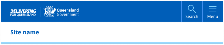 Example of header that appears on tablet viewports
