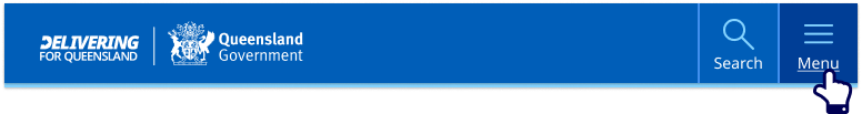 Illustration of hamburger menu appearing at the tablet breakpoint