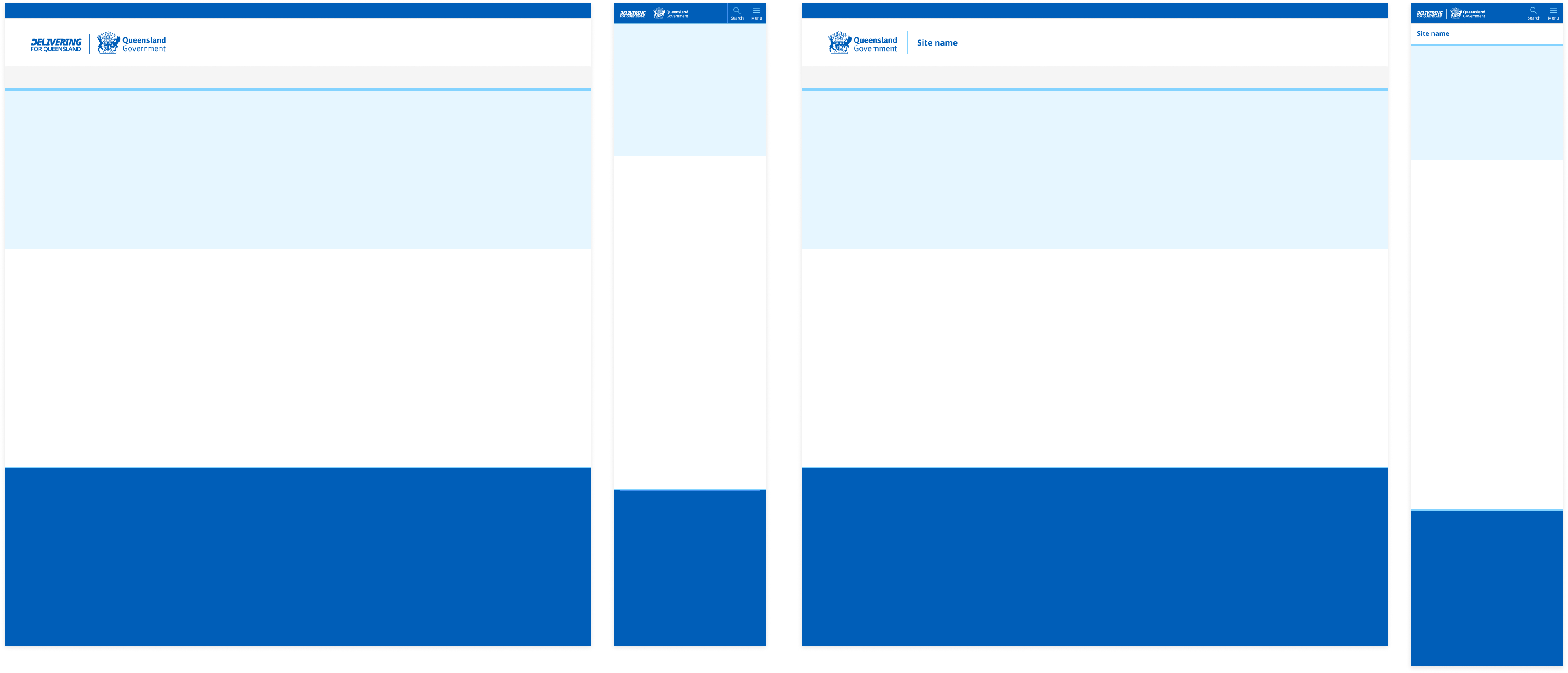 Example of placement of COA in the top left corner of website layouts