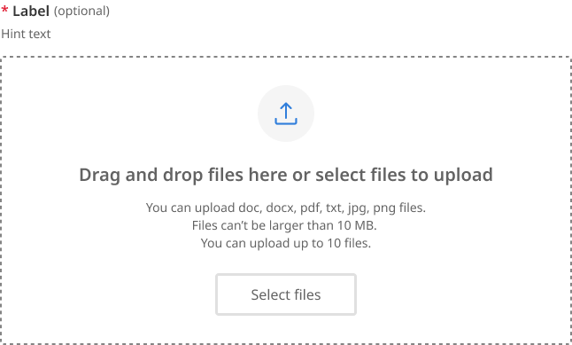 Example of disabled form field state where colour are muted.
